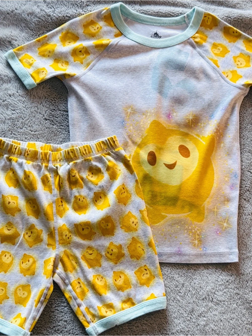 Disney Wish Movie Star Character 2-Piece Pajama Set Shorts Girls Size 10